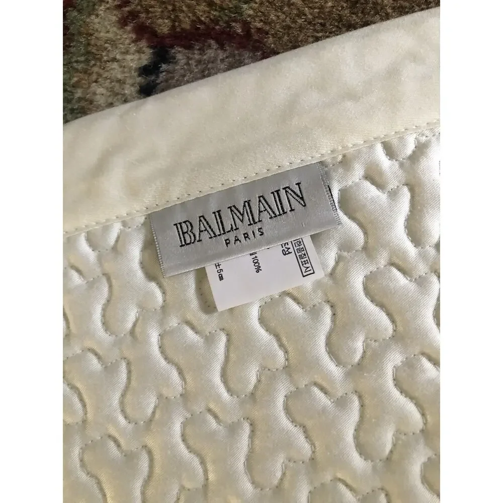 Vintage Balmain Paris Quilted Throw end of bed Blankets 58 x 80